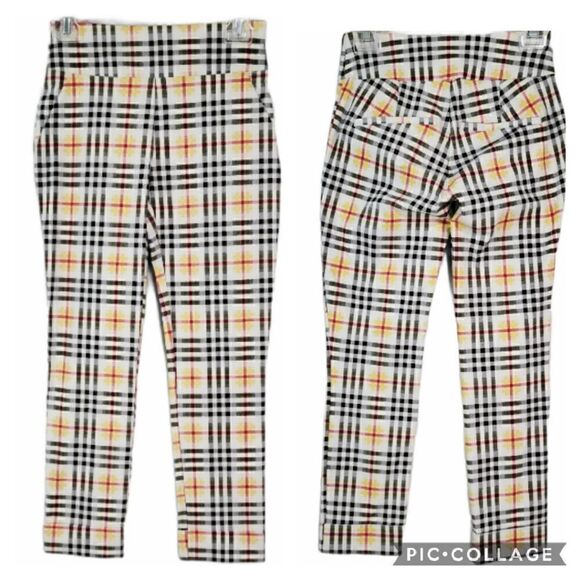 New York & Company Plaid Stretch Ankle Length Pant - Picture 1 of 12